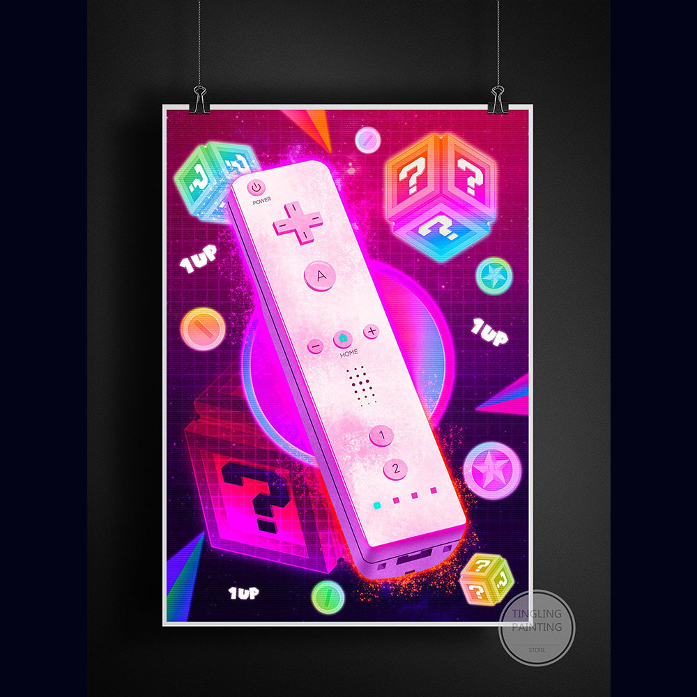 Poster néon manette
