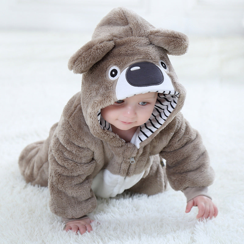 Combinaison ours à capuche en flanelle – printemps/automne