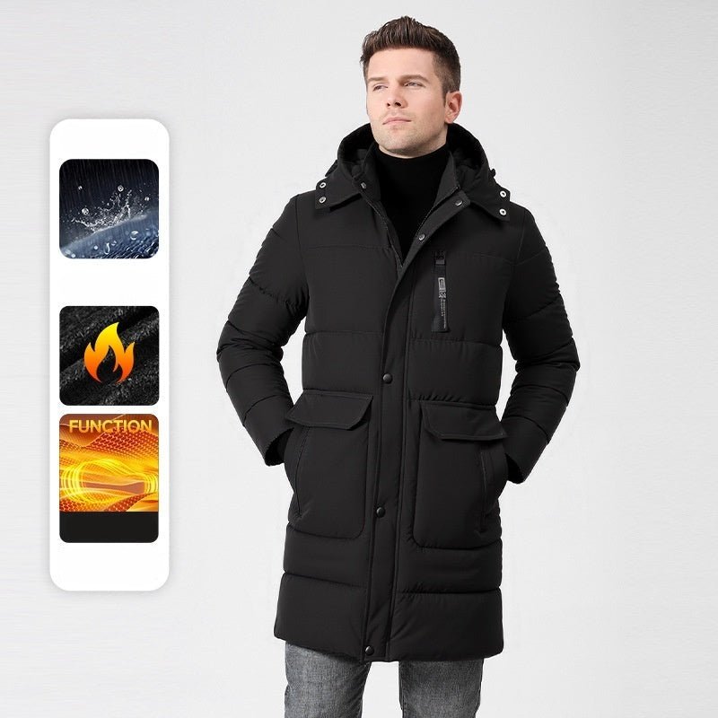 Manteau long homme doublé polaire – chaud et élégant