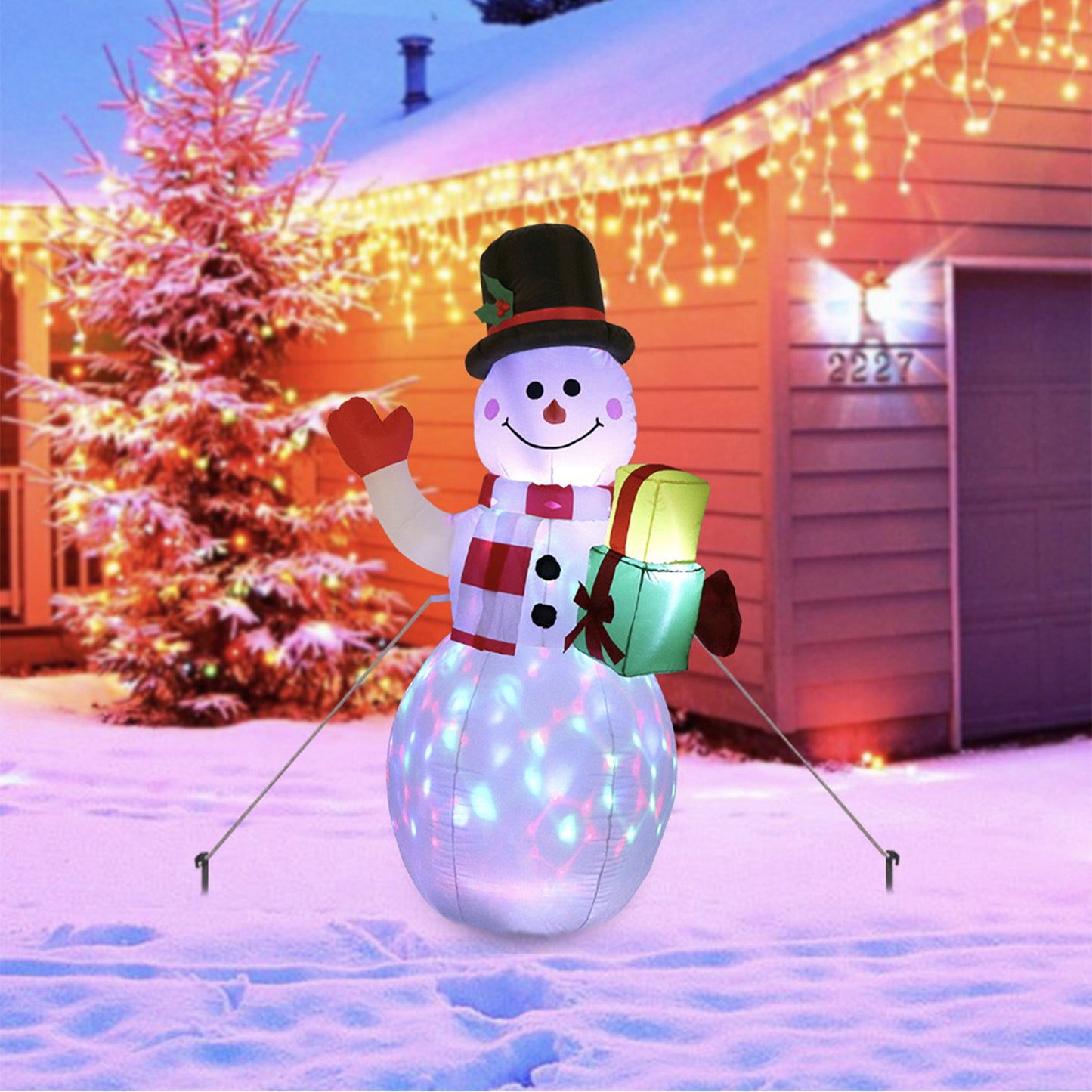 Décoration gonflable LED de Noël – Père Noël, Bonhomme de neige ou Sapin