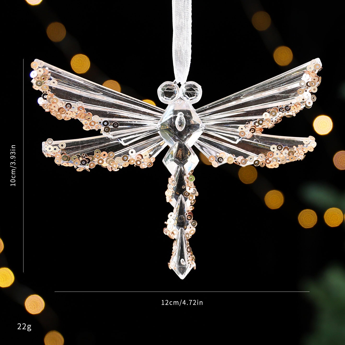 Décoration de Noël Acrylique Pailletée – Guirlande et Ornement Transparent