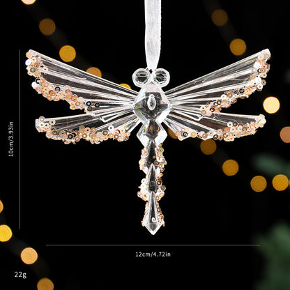 Décoration de Noël Acrylique Pailletée – Guirlande et Ornement Transparent