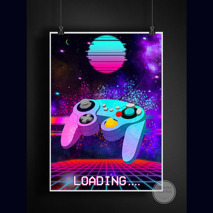 Poster néon manette