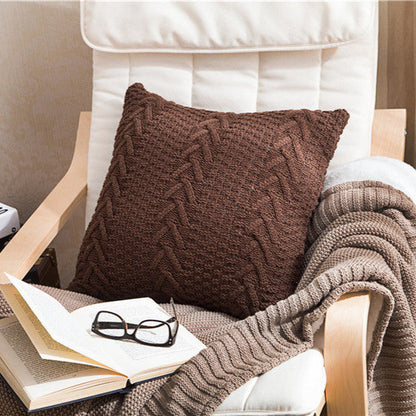 Housse Coussin Tricotée Épaisse – Style Cocooning 45x45cm