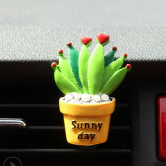 Diffuseur Parfum Voiture – Plantes & Cactus Décoratifs Clip Ventilation