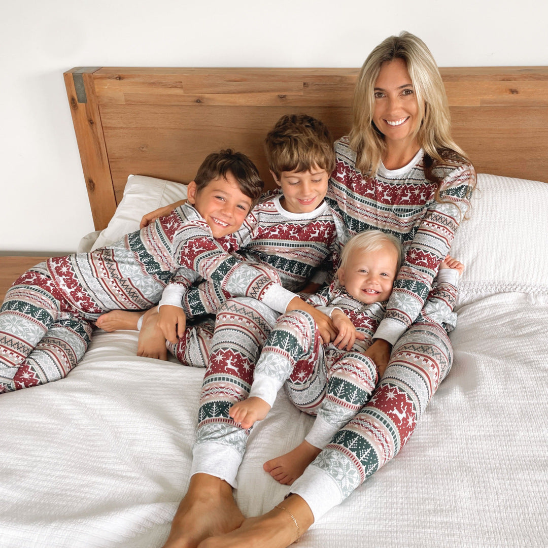 Pyjamas de Noël Familiaux & Chien – Tenues d’intérieur assorties en polyester doux