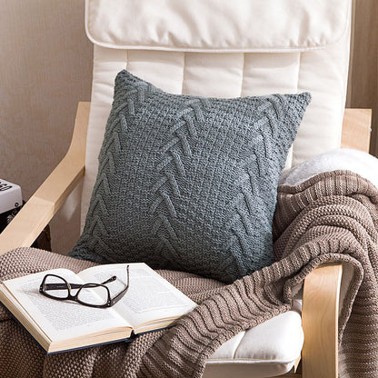 Housse Coussin Tricotée Épaisse – Style Cocooning 45x45cm