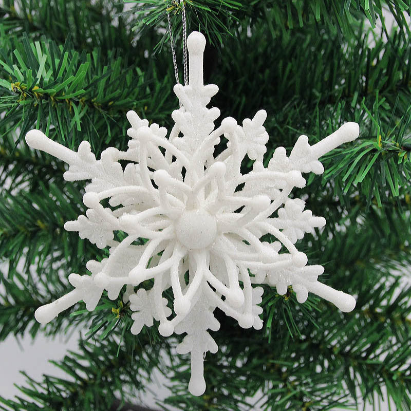 Flocon de Neige Blanc – Pendentif de Sapin de Noël en Plastique