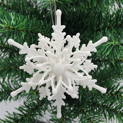 Flocon de Neige Blanc – Pendentif de Sapin de Noël en Plastique