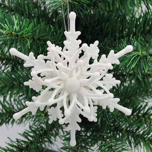 Flocon de Neige Blanc – Pendentif de Sapin de Noël en Plastique