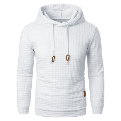 Pull jacquard homme – Sweat à capuche slim manches longues