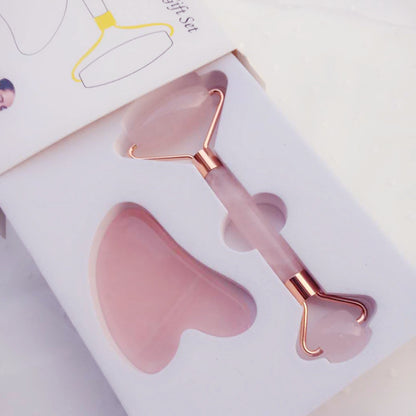 Rouleau Visage Jade & Quartz – Massage, Gua Sha & Lifting Naturel