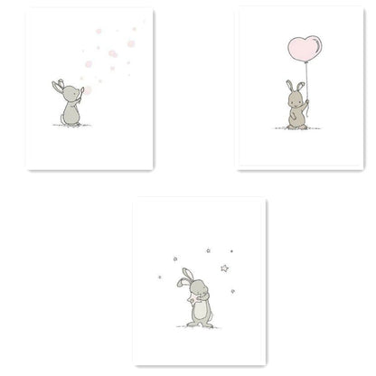 3 posters pour enfants avec lapins