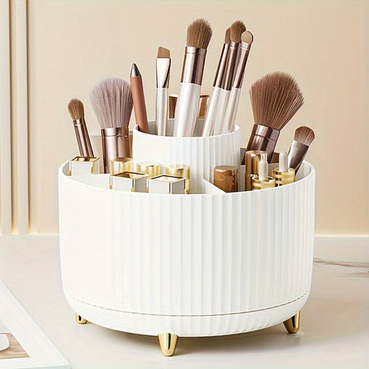 Organiseur Rotatif Maquillage – Rangement Pinceaux & Cosmétiques