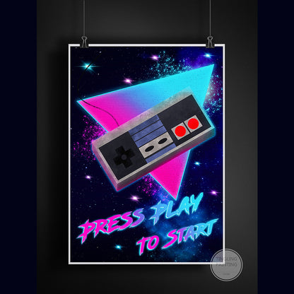 Poster néon manette