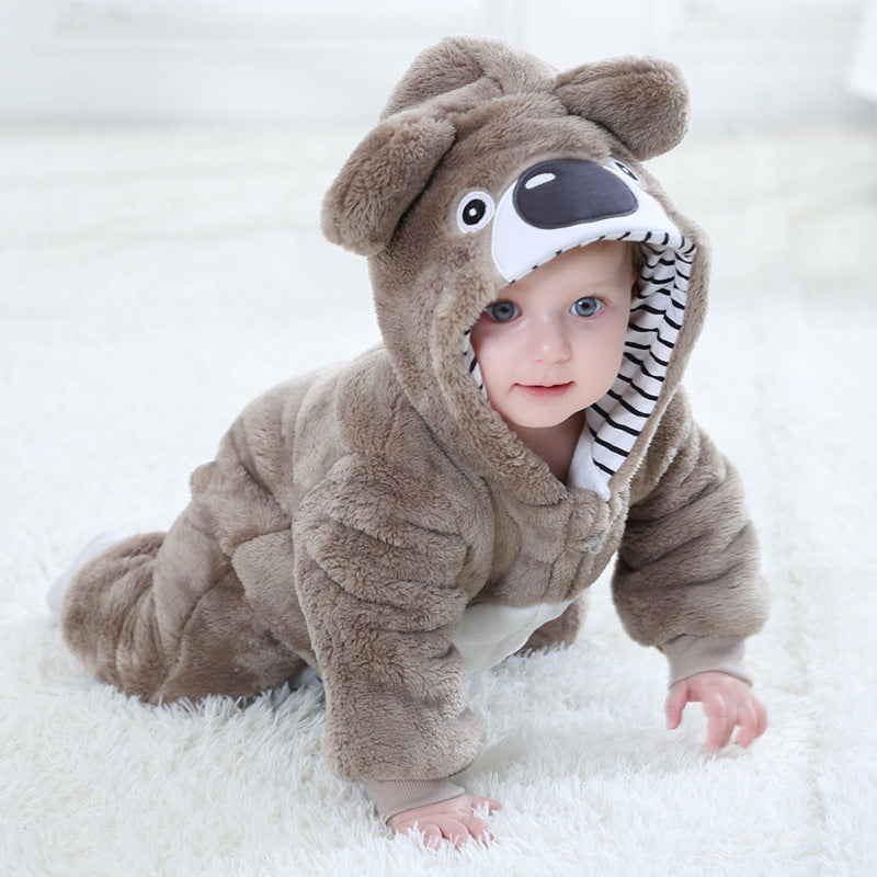Combinaison ours à capuche en flanelle – printemps/automne