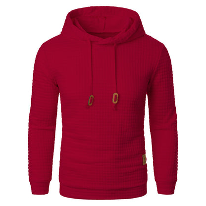 Pull jacquard homme – Sweat à capuche slim manches longues