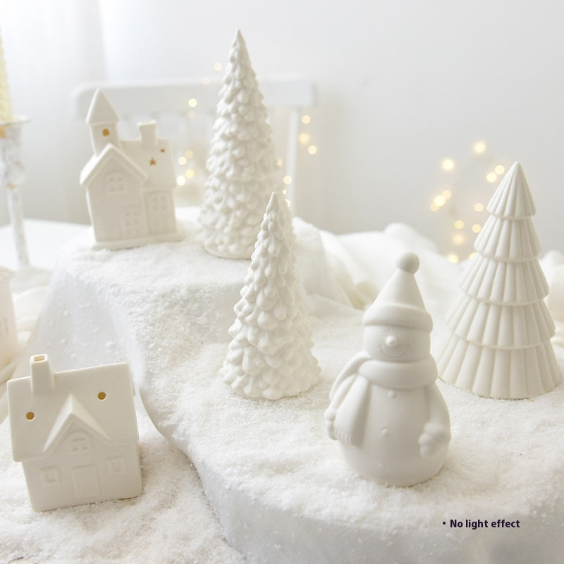 Décoration de Noël Lumineuse en Céramique – Sapin, Maison ou Bonhomme de Neige