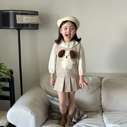 Ensemble fille – gilet & jupe coréen