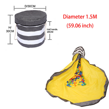 Sac de Rangement avec Tapis de Jeu Intégré – Pour Jouets & Blocs