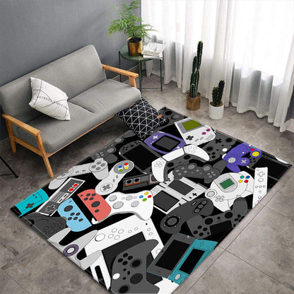 Tapis Gamer Rétro – Manettes Consoles (99×152 cm)