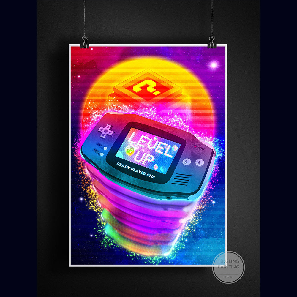 Poster néon manette