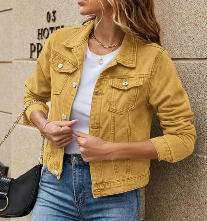 Veste en jean femme – coupe slim à col classique (S–XXL)