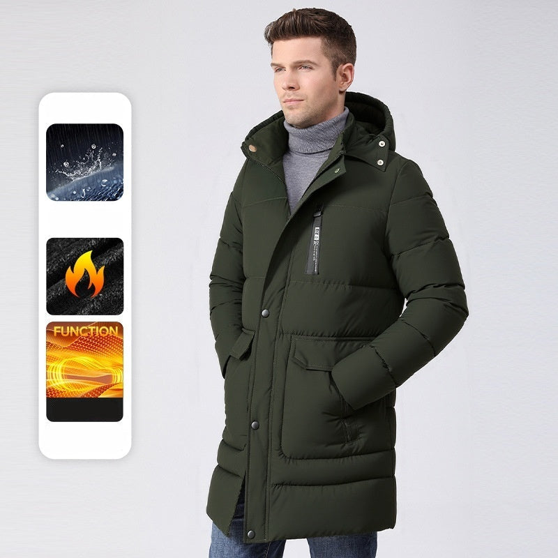 Manteau long homme doublé polaire – chaud et élégant