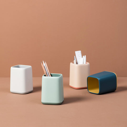 Pot à Crayons Minimaliste – Design Bicolore ABS