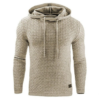Sweat à capuche jacquard homme – Style décontracté et chaud à manches longues