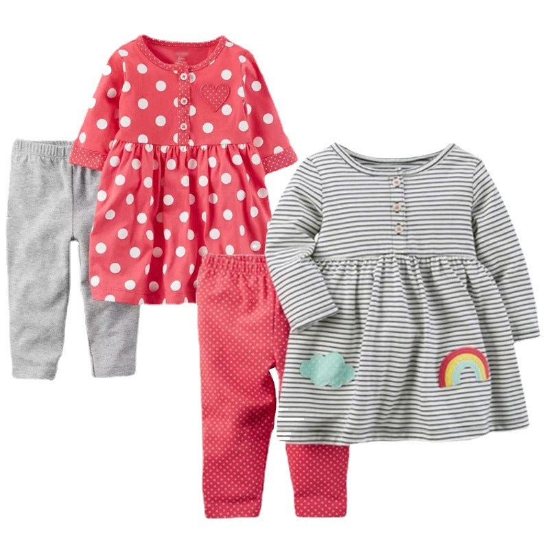 Ensemble Bébé 2 Pièces Fille – Haut et Pantalon en Coton Doux