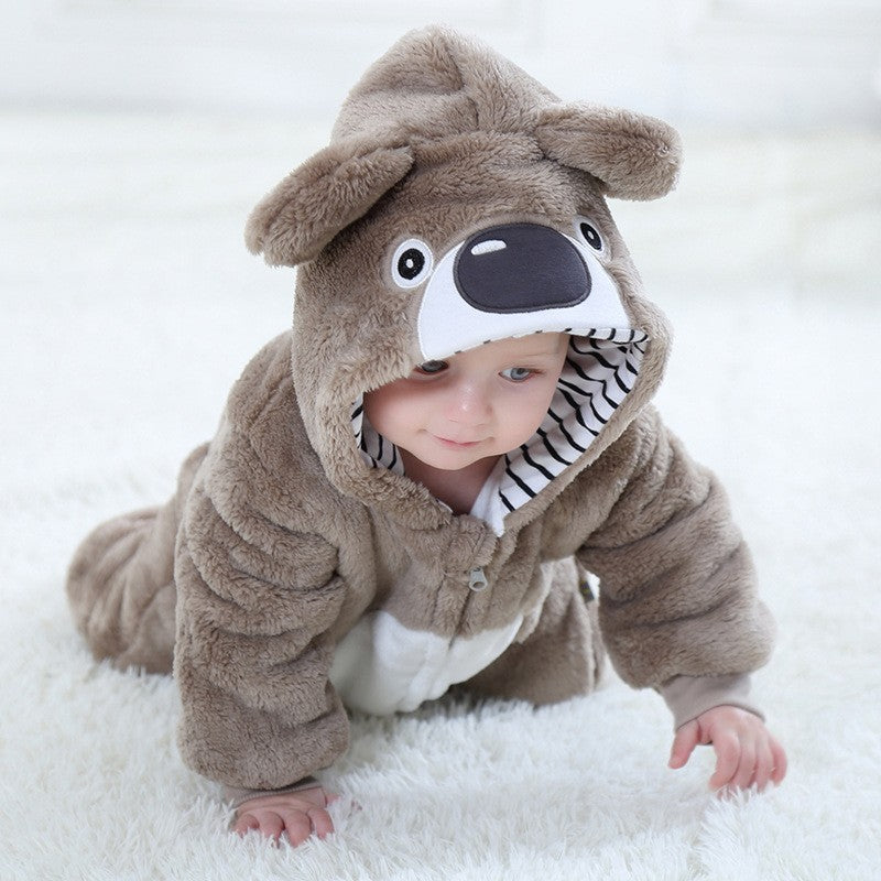 Combinaison ours à capuche en flanelle – printemps/automne