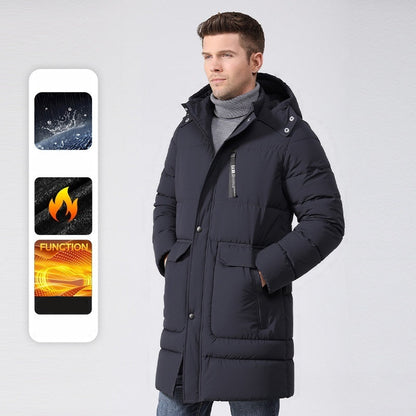 Manteau long homme doublé polaire – chaud et élégant