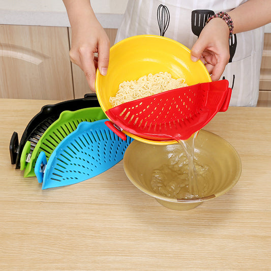 Égouttoir en silicone clip – Filtre universel pour casseroles et poêles