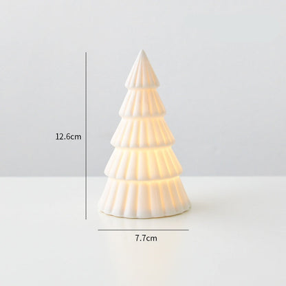 Décoration de Noël Lumineuse en Céramique – Sapin, Maison ou Bonhomme de Neige