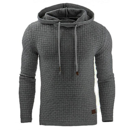 Sweat à capuche jacquard homme – Style décontracté et chaud à manches longues