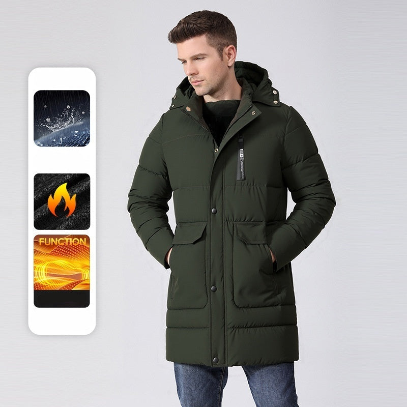 Manteau long homme doublé polaire – chaud et élégant