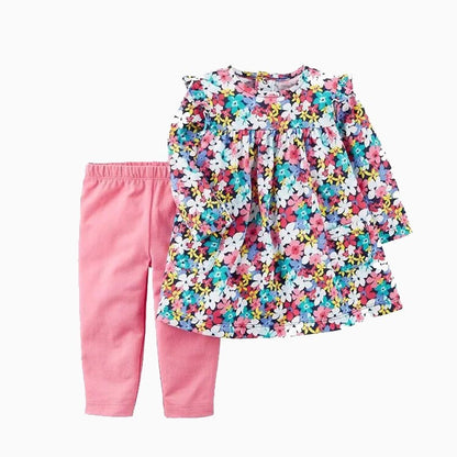 Ensemble Bébé 2 Pièces Fille – Haut et Pantalon en Coton Doux
