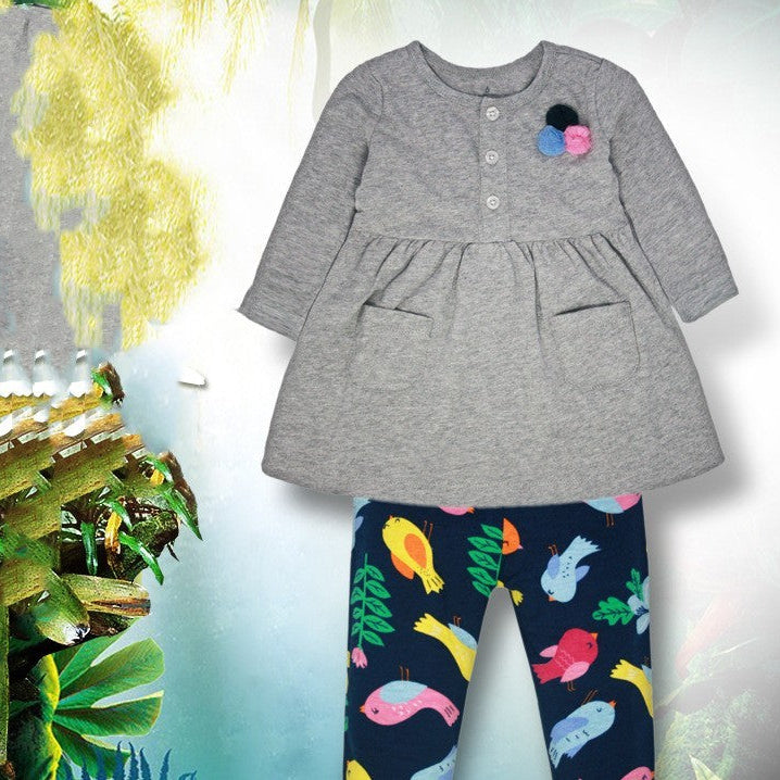 Ensemble Bébé 2 Pièces Fille – Haut et Pantalon en Coton Doux