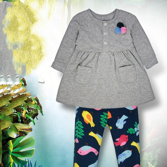 Ensemble Bébé 2 Pièces Fille – Haut et Pantalon en Coton Doux