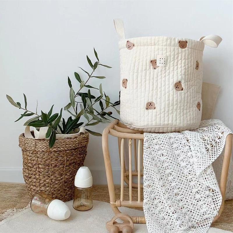 Sac de Rangement Bébé en Coton – Vêtements, Jouets, Couches