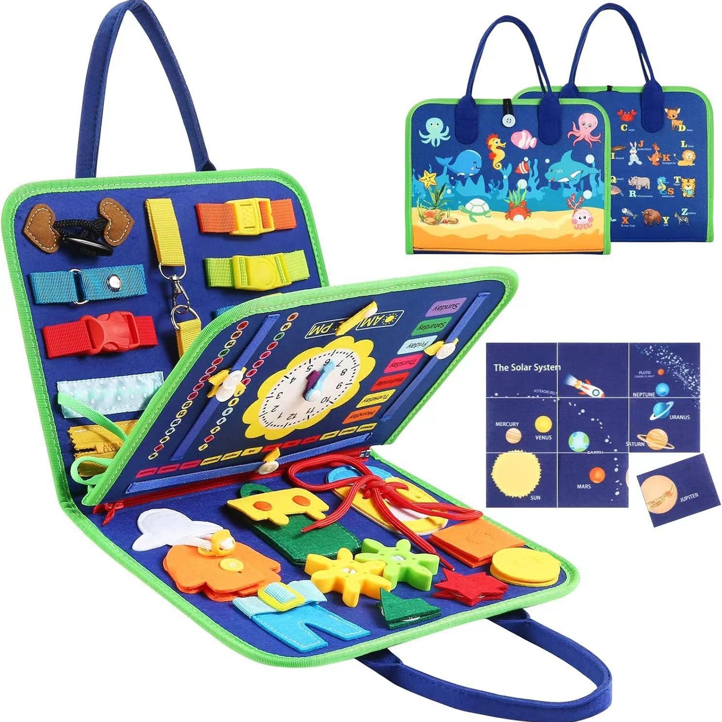 Tableau d’Apprentissage en Feutrine – Jouet Éducatif Enfant