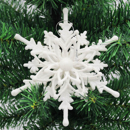 Flocon de Neige Blanc – Pendentif de Sapin de Noël en Plastique