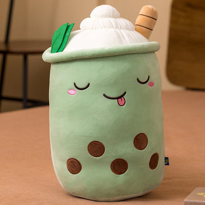 Coussin Peluche Boisson – Fraise, Matcha ou Thé au lait Tout Doux