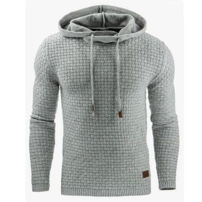 Sweat à capuche jacquard homme – Style décontracté et chaud à manches longues
