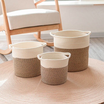 Panier de Rangement Tressé – Vêtements, Jouets, Câbles & Plus