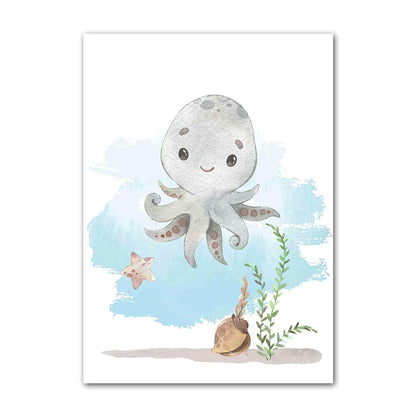 Poster poulpe gris