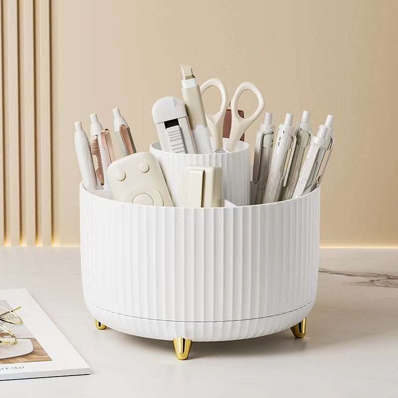 Organiseur Rotatif Maquillage – Rangement Pinceaux & Cosmétiques