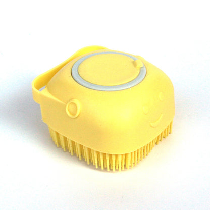 Brosse de bain et massage en silicone pour chien et chat – avec réservoir à shampoing