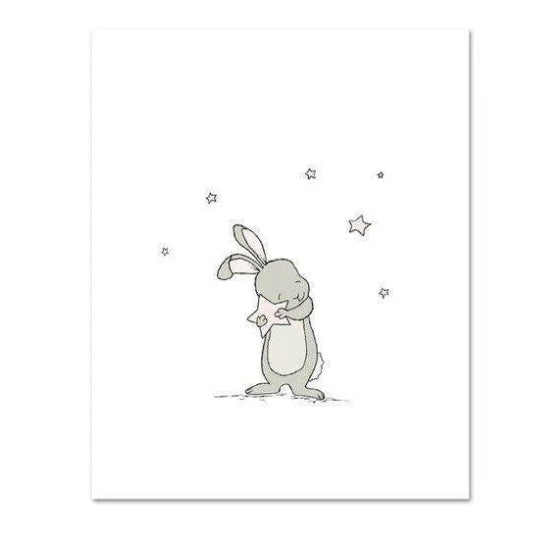 Poster lapin étoiles